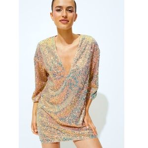 H&M Gold Sequin Mini Dress